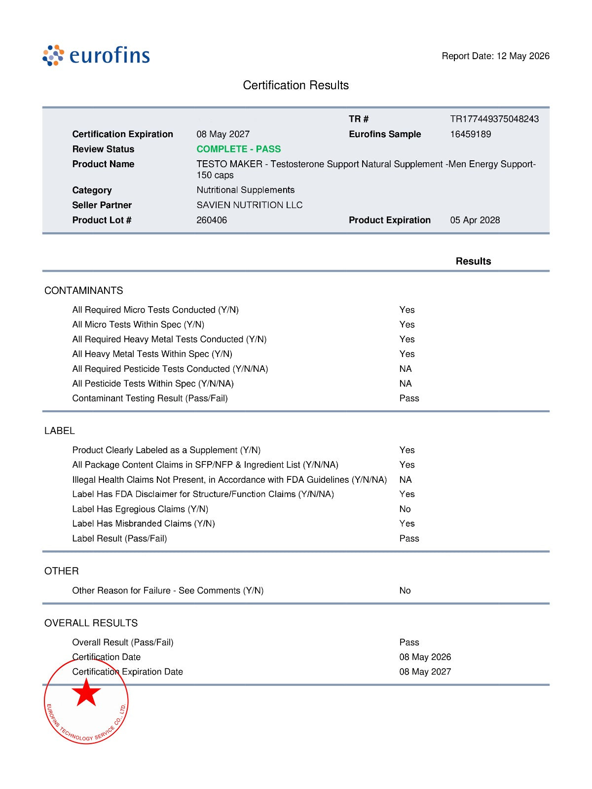 Product information